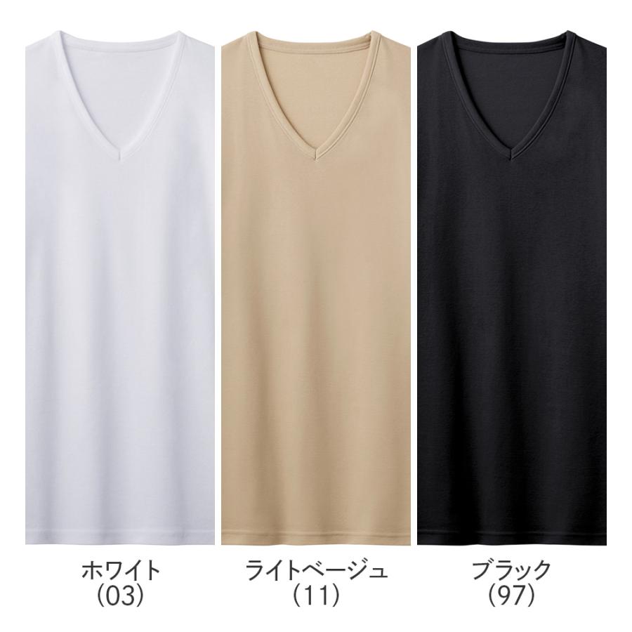 GUNZE（グンゼ） Vネック Tシャツ メンズ 春夏 日本製 綿100% 冷感綿