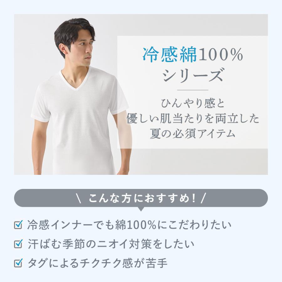 GUNZE（グンゼ） Vネック Tシャツ メンズ 春夏 日本製 綿100% 冷感綿
