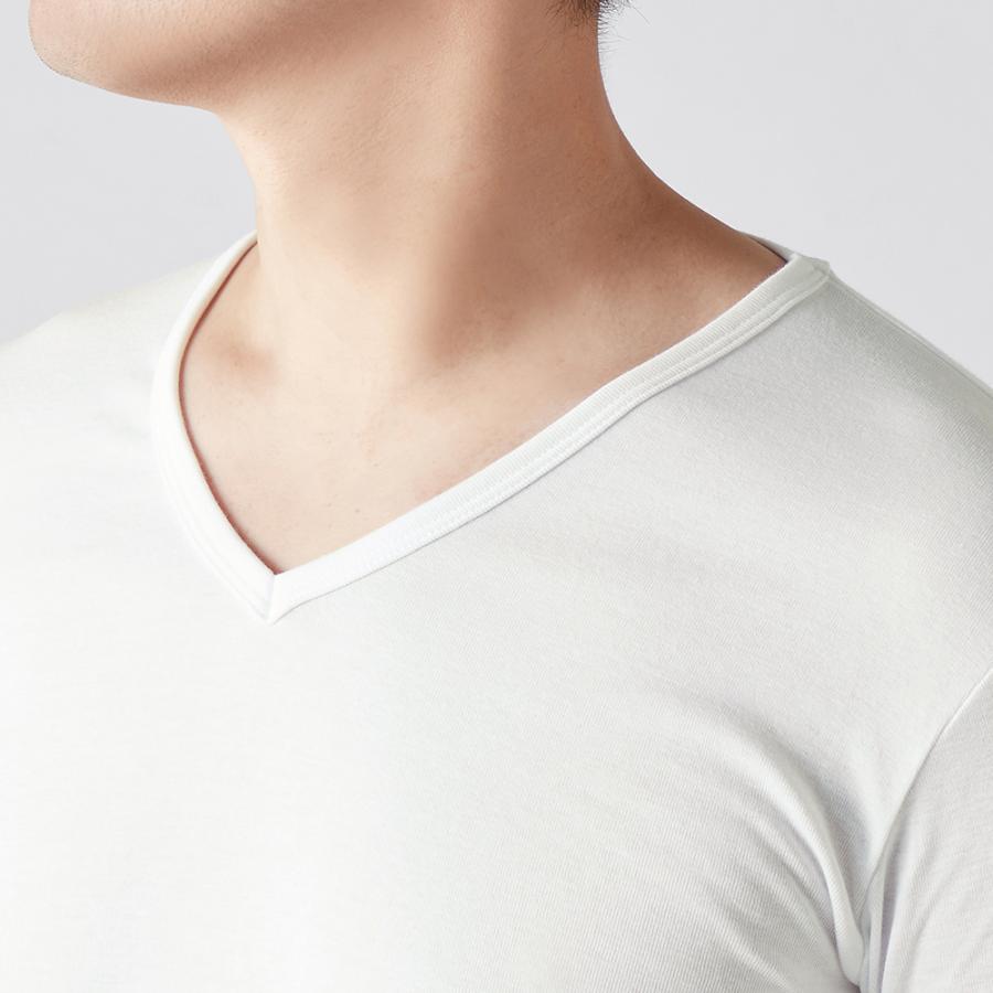 GUNZE グンゼ インナー 肌着 メンズ 秋冬 長袖 Vネック 綿100% V首  