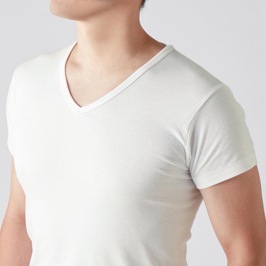 GUNZE（グンゼ） インナー 肌着 メンズ 秋冬 半袖 Vネック 綿100% V首
