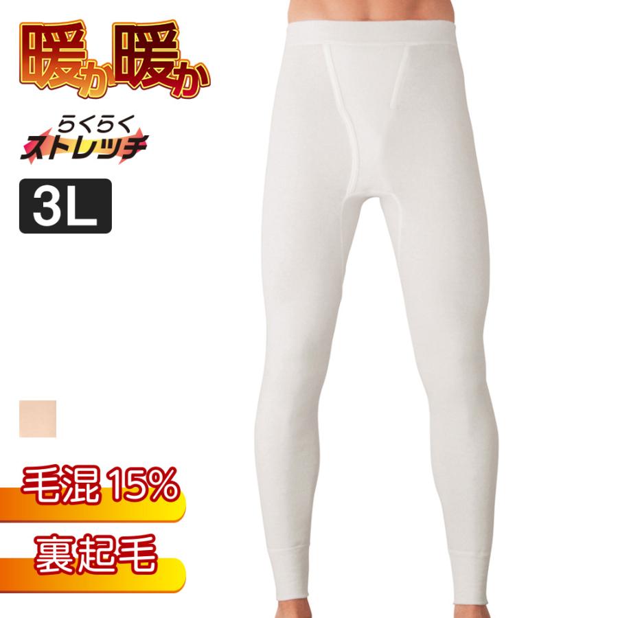 新品 GUNZE ウール カシミヤ LL 長ズボン下 前開き タイツ パッチ GUNZE（グンゼ） 長ズボン下 前あき メンズ 秋冬 裏起毛 ウール