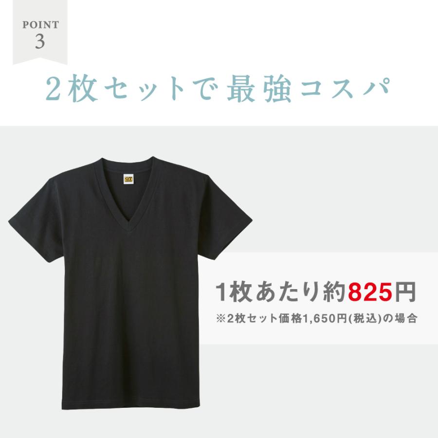 グンゼ GUNZE GTホーキンス 綿100% Ｔシャツ 2枚組 メンズ セット 半袖 Vネック 天竺 カジュアル 紳士 インナーシャツ G.T.HAWKINS｜gunze｜08