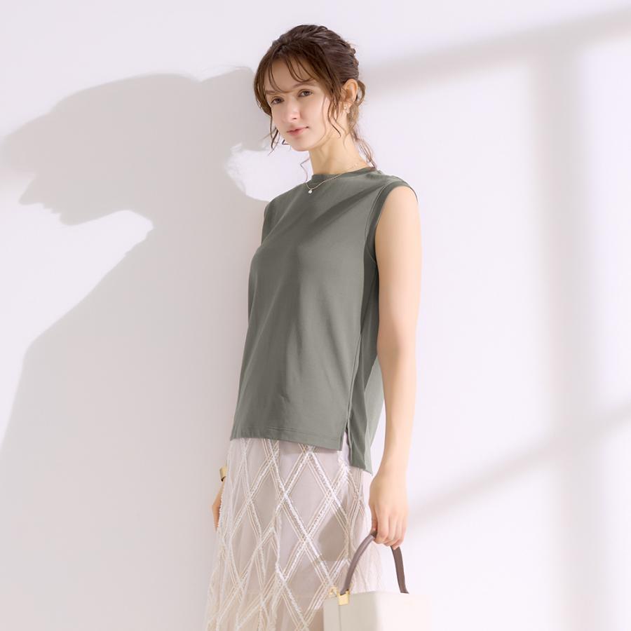 D&G 透け感 ラメヒョウ柄 ノースリーブトップス KIREILABO グンゼ キレイラボ ノースリーブ Tシャツ レディース