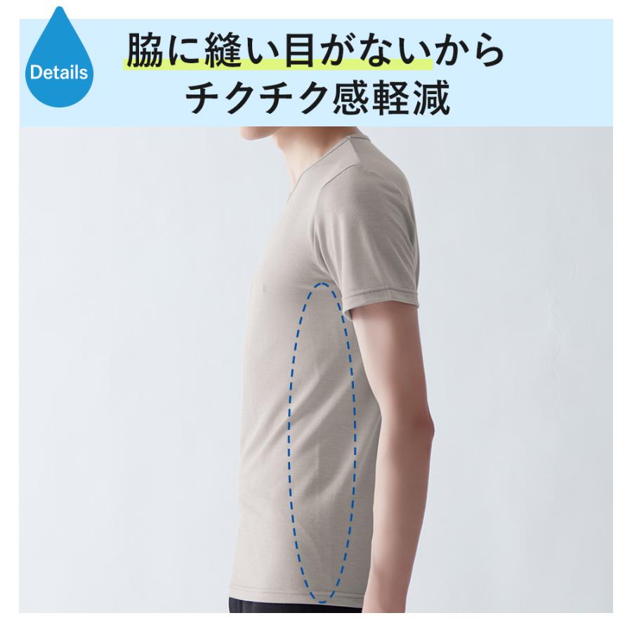 GUNZE グンゼ アセドロン 半袖 Vネック 汗取り付き 肌着 メンズ