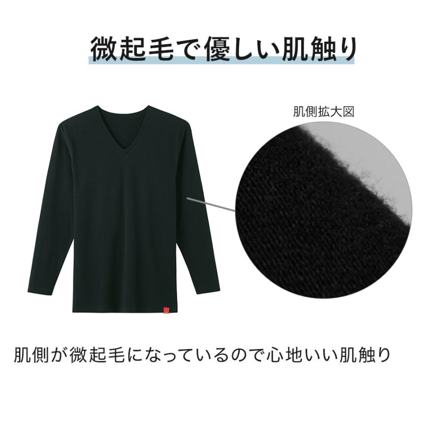 HOTMAGIC グンゼ 肌着 下着 インナー 男性 メンズ Vネック 長袖シャツ