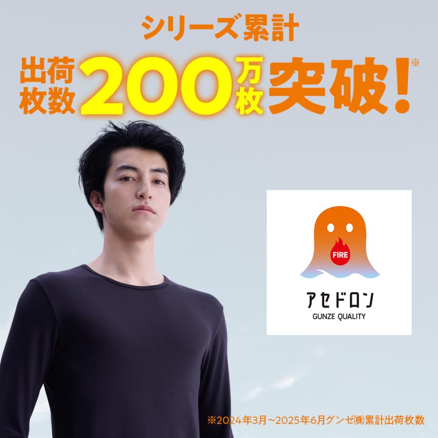 GUNZE（グンゼ） ファイヤーアセドロン 長袖 V首 メンズ 冬 インナー