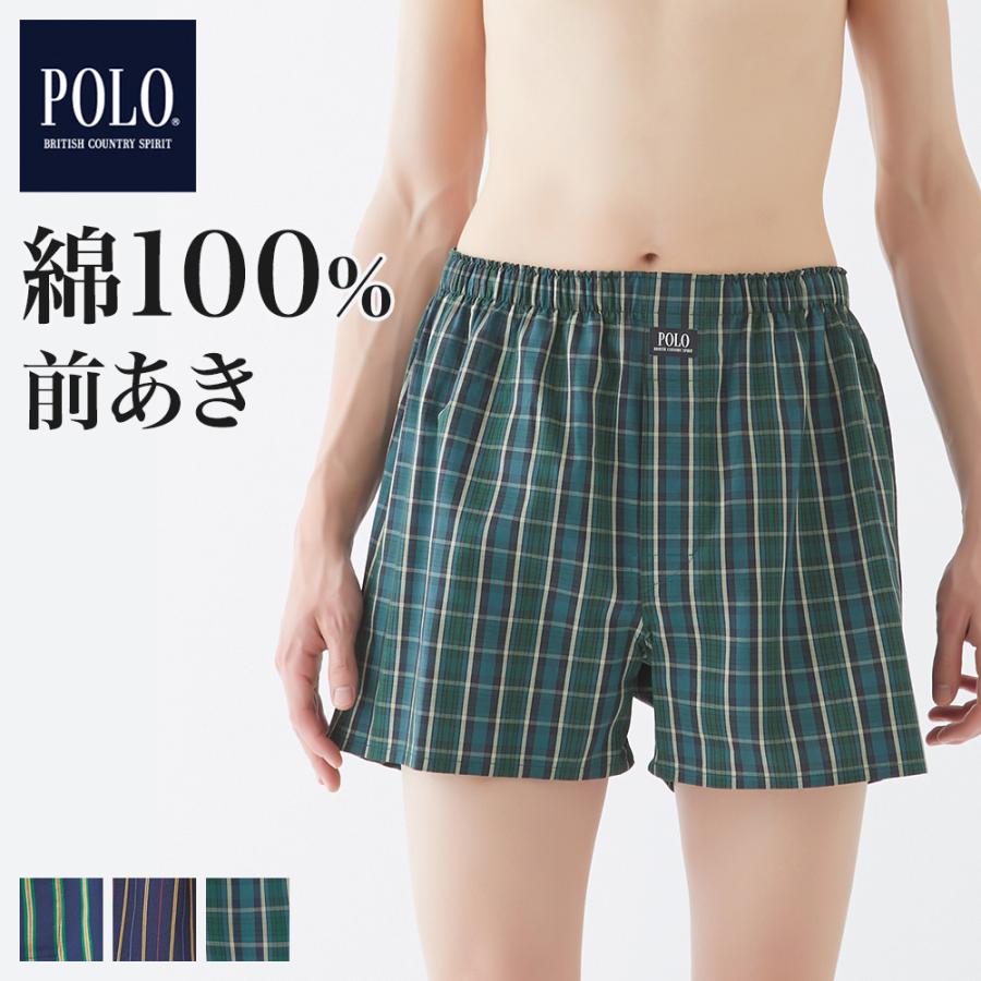 POLO BCS トランクス メンズ 年間 綿100% 前開き チェック 柄