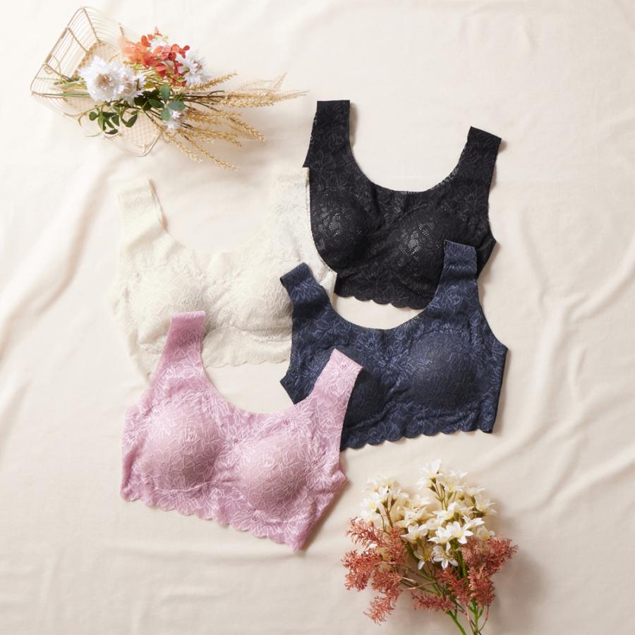 Tuche グンゼ ハーフトップ ノンワイヤーブラ レディース レース