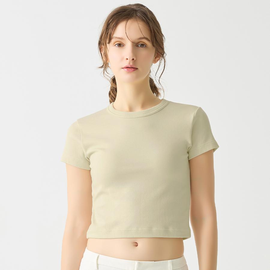 Tuche グンゼ トゥシェ Tシャツ 半袖 クロップド レディース 綿