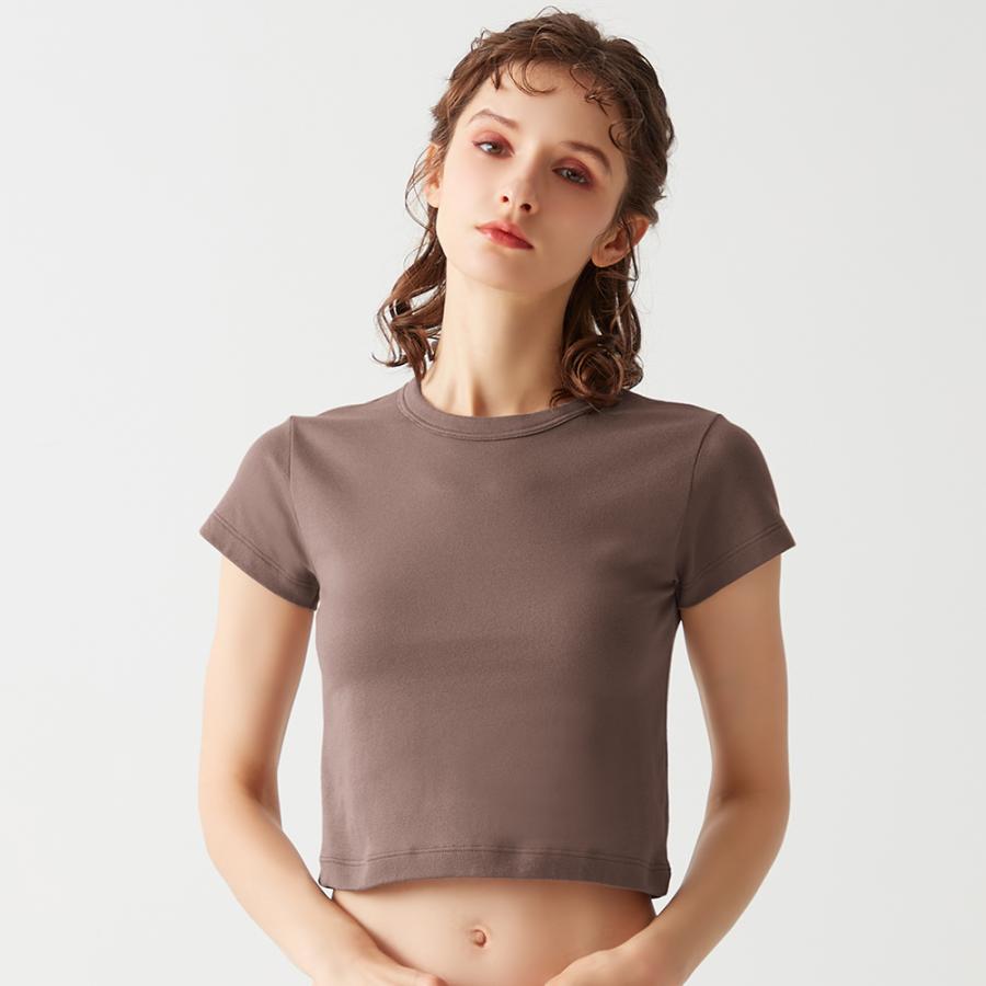 Tuche グンゼ トゥシェ Tシャツ 半袖 クロップド レディース 綿