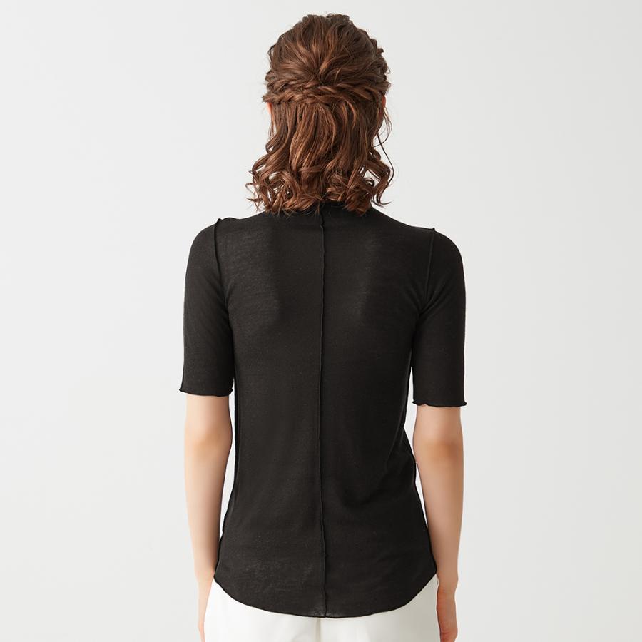 グンゼ シアートップス 半袖 ハイネック レディース リネン レーヨン おしゃれ かわいい キレイめ 透け 重ね着 レイヤード トゥシェ GUNZE TC7352 M L | Tuche | 12