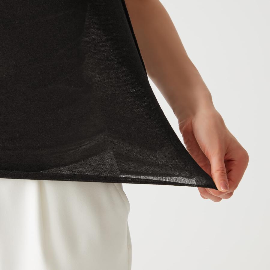 グンゼ シアートップス 半袖 ハイネック レディース リネン レーヨン おしゃれ かわいい キレイめ 透け 重ね着 レイヤード トゥシェ GUNZE TC7352 M L | Tuche | 07