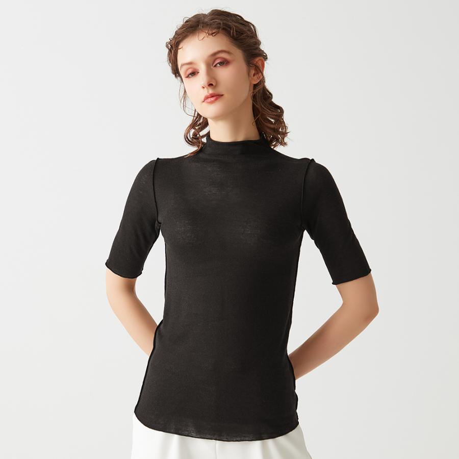 グンゼ シアートップス 半袖 ハイネック レディース リネン レーヨン おしゃれ かわいい キレイめ 透け 重ね着 レイヤード トゥシェ GUNZE TC7352 M L | Tuche | 10