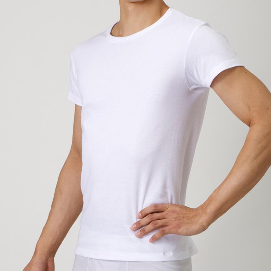 YG グンゼ インナーシャツ 肌着 メンズ 綿100％ 半袖 丸首 シャツ 年間