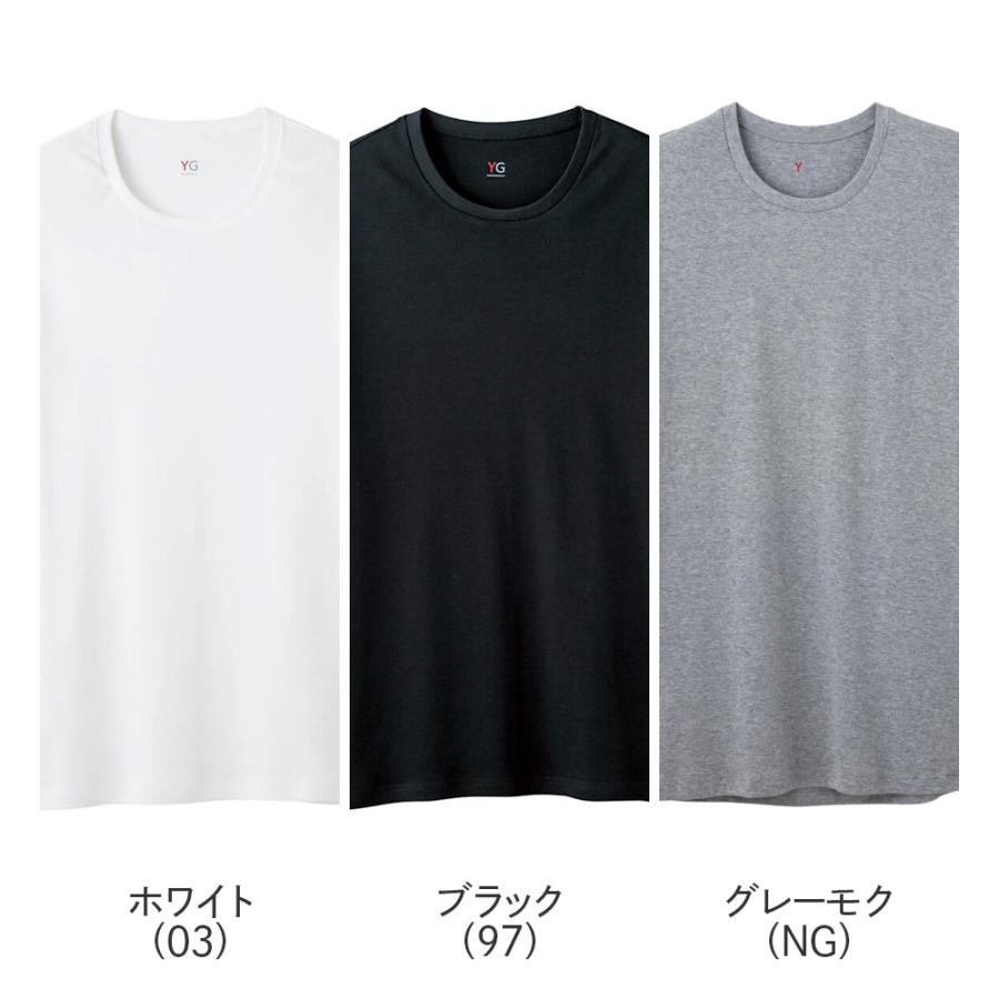 YG グンゼ 綿100% Tシャツ クルーネック 男性 下着 丸首 メンズ 抗菌