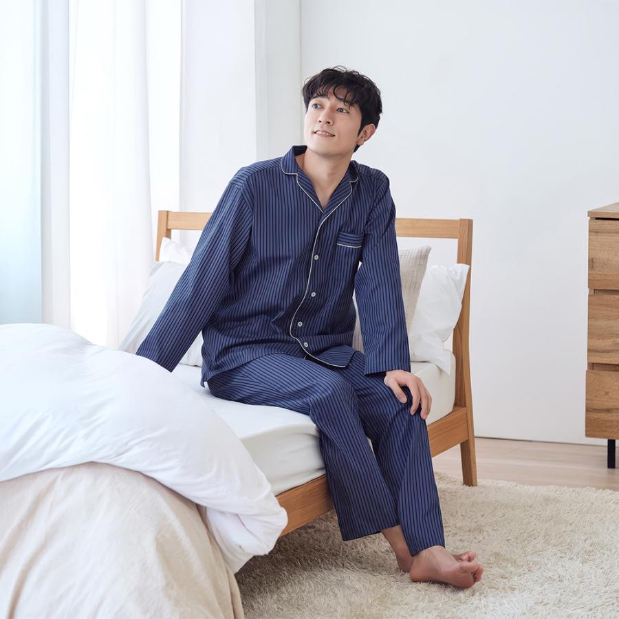 GUNZE（グンゼ） パジャマ メンズ 年間 通年 長袖 長パンツ 綿 シルク