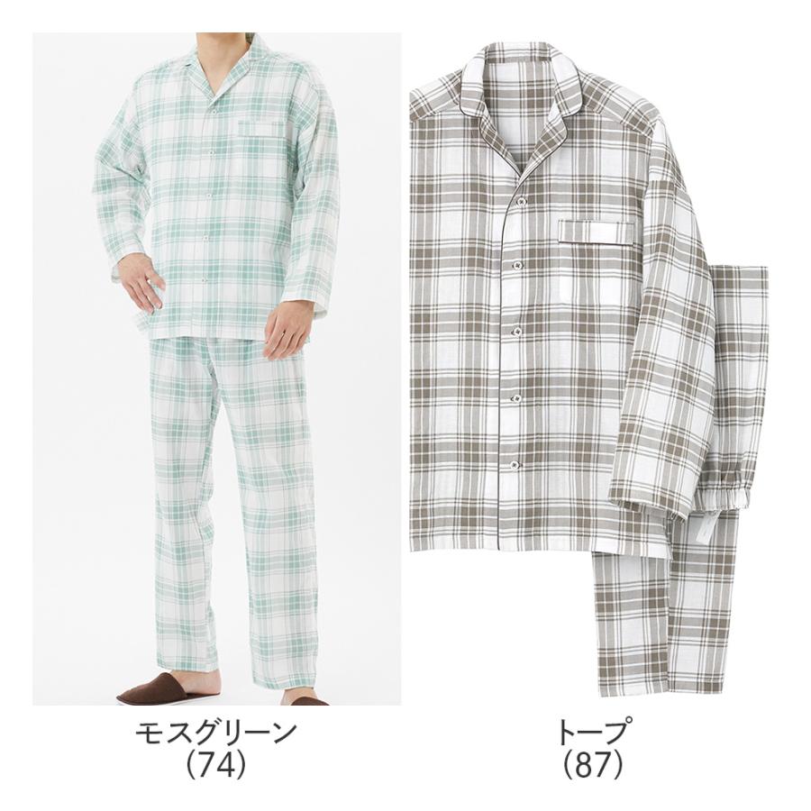 グンゼ 綿100％ 長袖パジャマ LL ２組 GUNZE グンゼ パジャマ ルームウェア メンズ 通年 綿100％ 長袖
