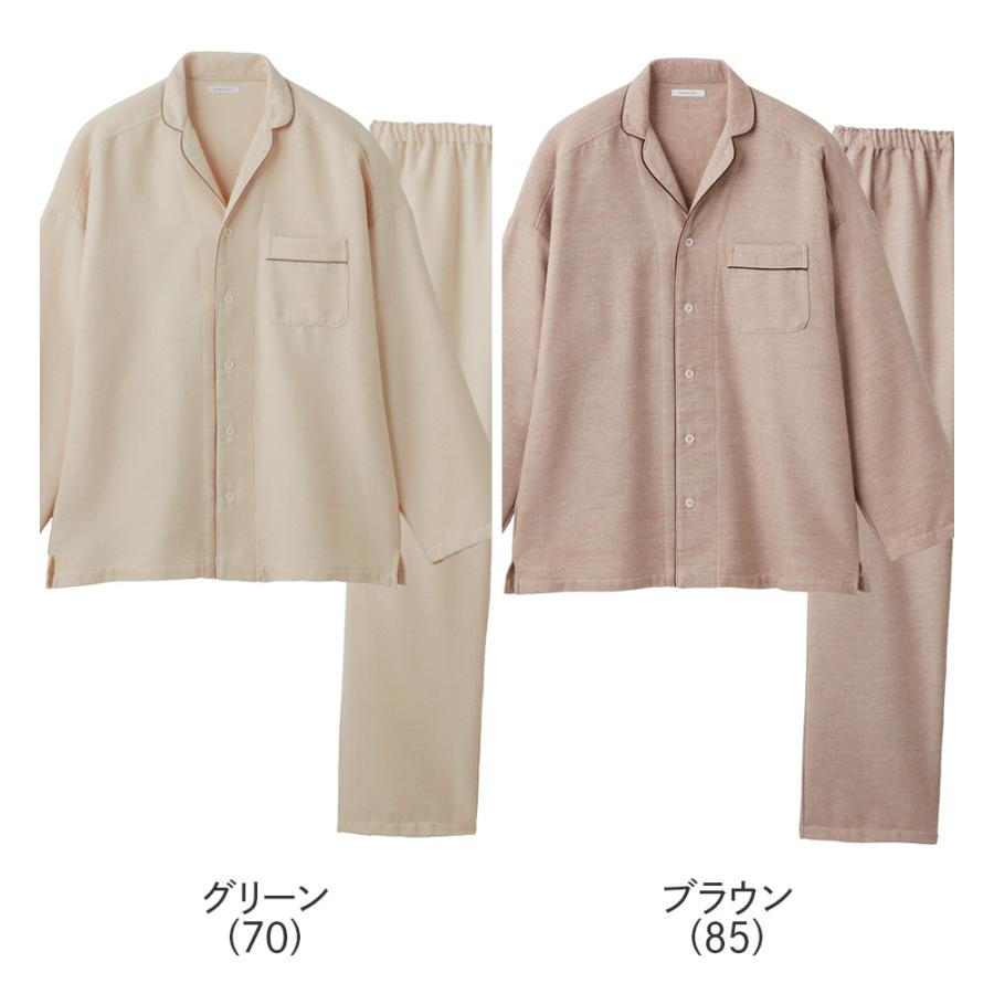 グンゼ GUNZE パジャマ ルームウェア メンズ 秋冬 綿100％ ネル起毛 裏起毛 パジャマ 長袖長パンツ