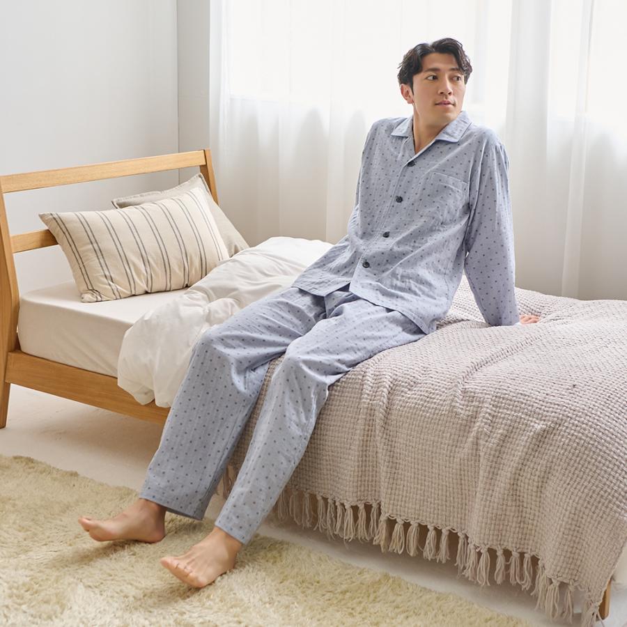 GUNZE（グンゼ） パジャマ メンズ Wガーゼ 綿100 寝間着 前あき 年間