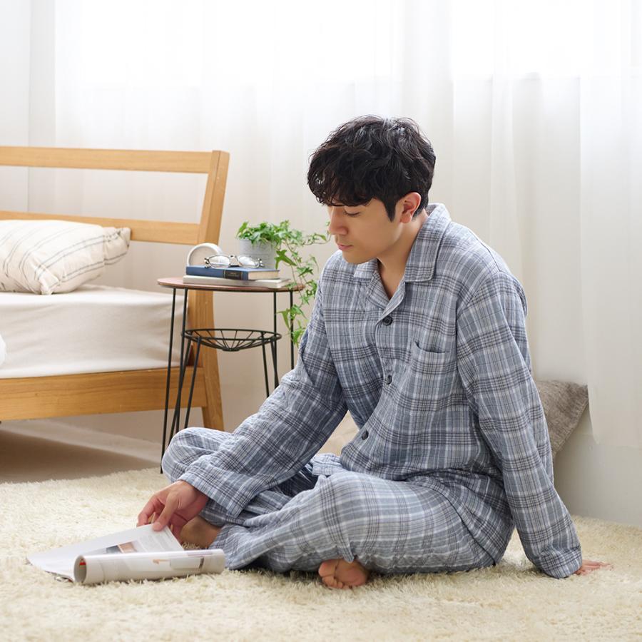 GUNZE（グンゼ） パジャマ メンズ 全身保温 寝間着 暖か 前あき 秋冬