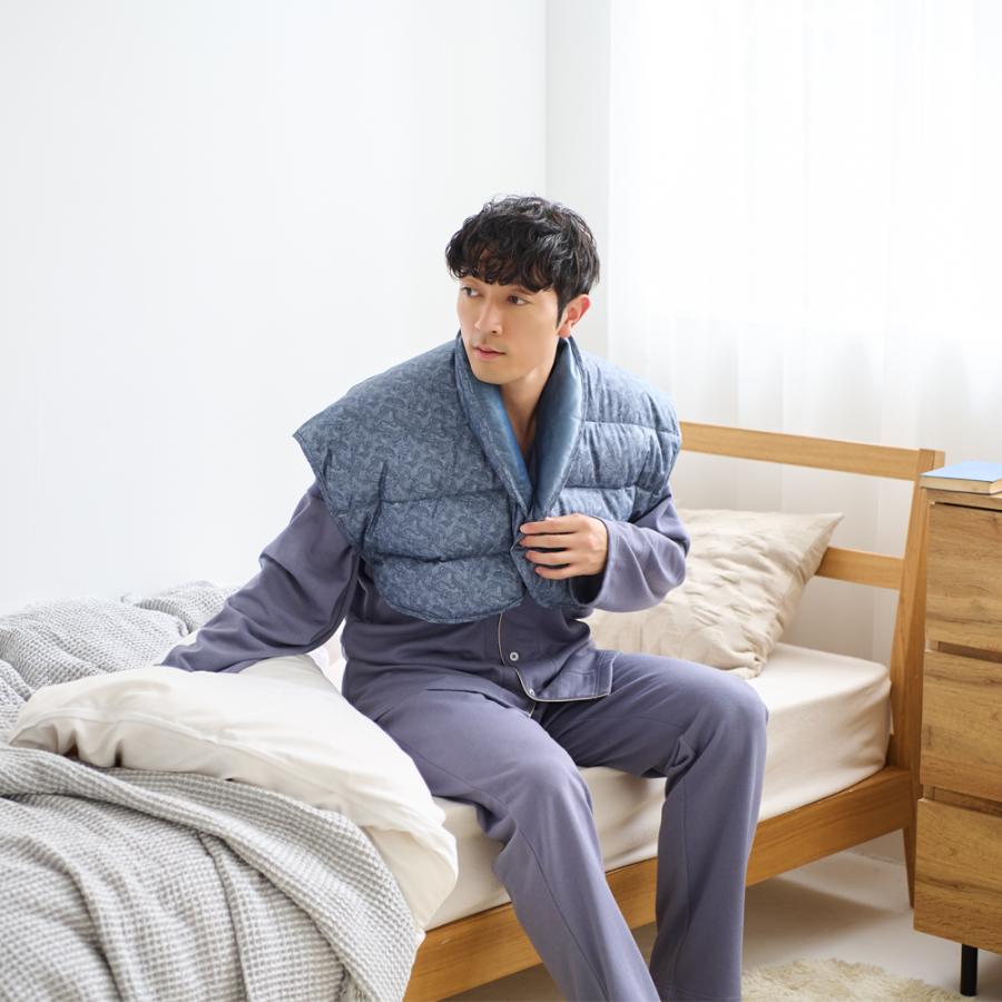 [グンゼ] ルームウェア 羽毛 ボレロ メンズ GUNZE（グンゼ） メンズ 羽織 ボレロ ダウン M L 室内 防寒 あったか