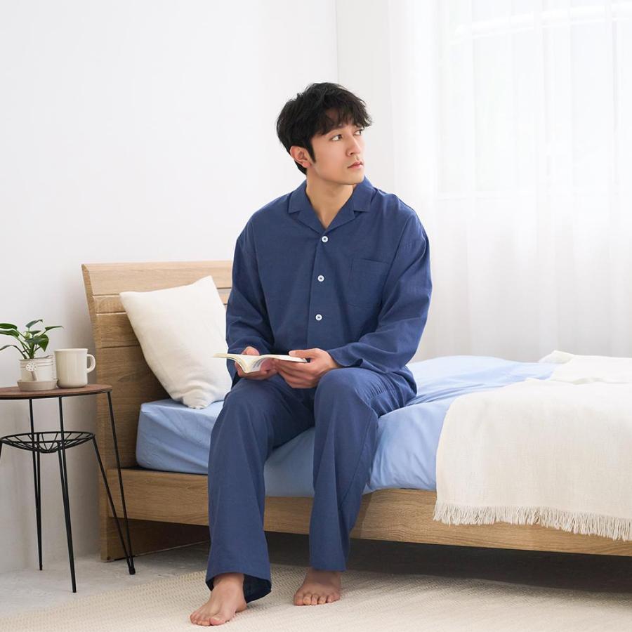 GUNZE（グンゼ） アセドロン 綿混クレープ 長袖長パンツ パジャマ