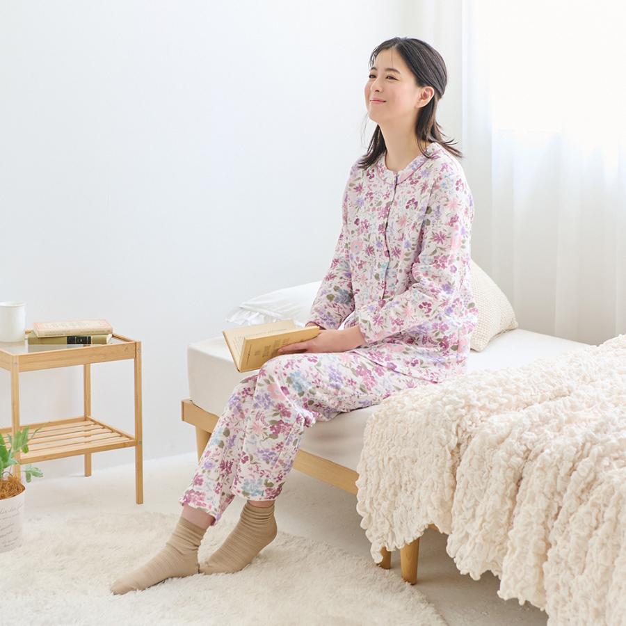 GUNZE（グンゼ） パジャマ レディース ノーカラー 背中保温 冬 長袖