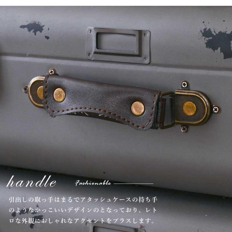 チェスト 3段 引出し スリム 幅50 おしゃれ アンティーク レトロ ヴィンテージ インダストリアル 箪笥 タンス 脚付き コンパクト st10-9l 玄関渡し | ブランド登録なし | 08