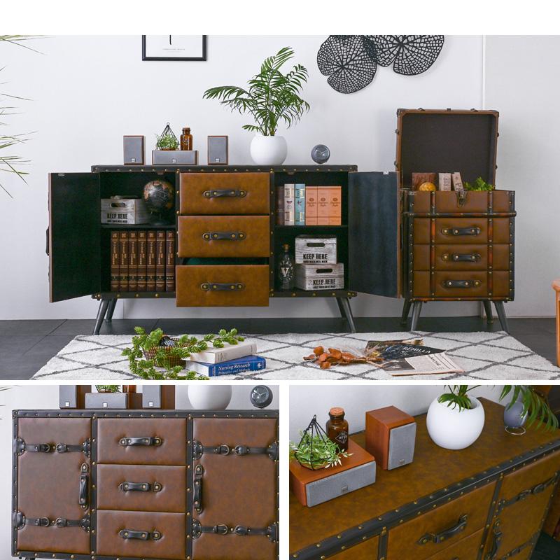 サイドボード おしゃれ 120幅 キャビネット リビング収納 レトロ