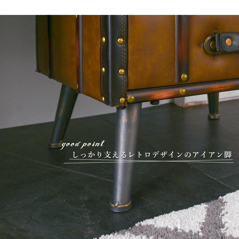 ローチェスト おしゃれ スリム チェスト レトロ 幅50cm アンティーク調