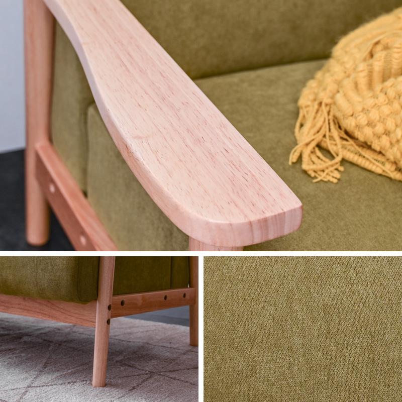 ソファ ソファー 2人掛け 木製 木製フレーム 北欧 ファブリック 天然木 2人掛けソファ 2人掛けソファー 2P コンパクト二人掛け かわいい | ブランド登録なし | 03