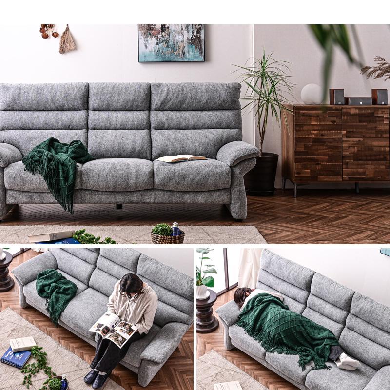 ソファー ソファ ハイバック 3人掛け 3人用 ハイバックソファ 3Pソファ 撥水 撥水生地 ファブリック お手入れ簡単 ブルー グレー ごろ寝 st19-5g | ブランド登録なし | 13