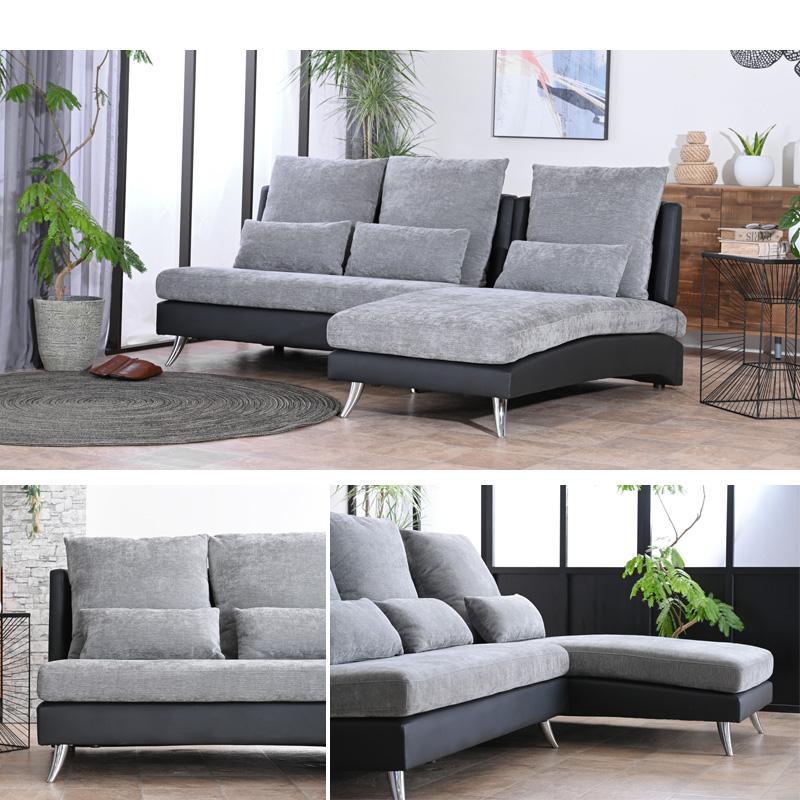 カウチソファー ソファ シェーズロングソファ 3人掛け 右 左 傷に強い