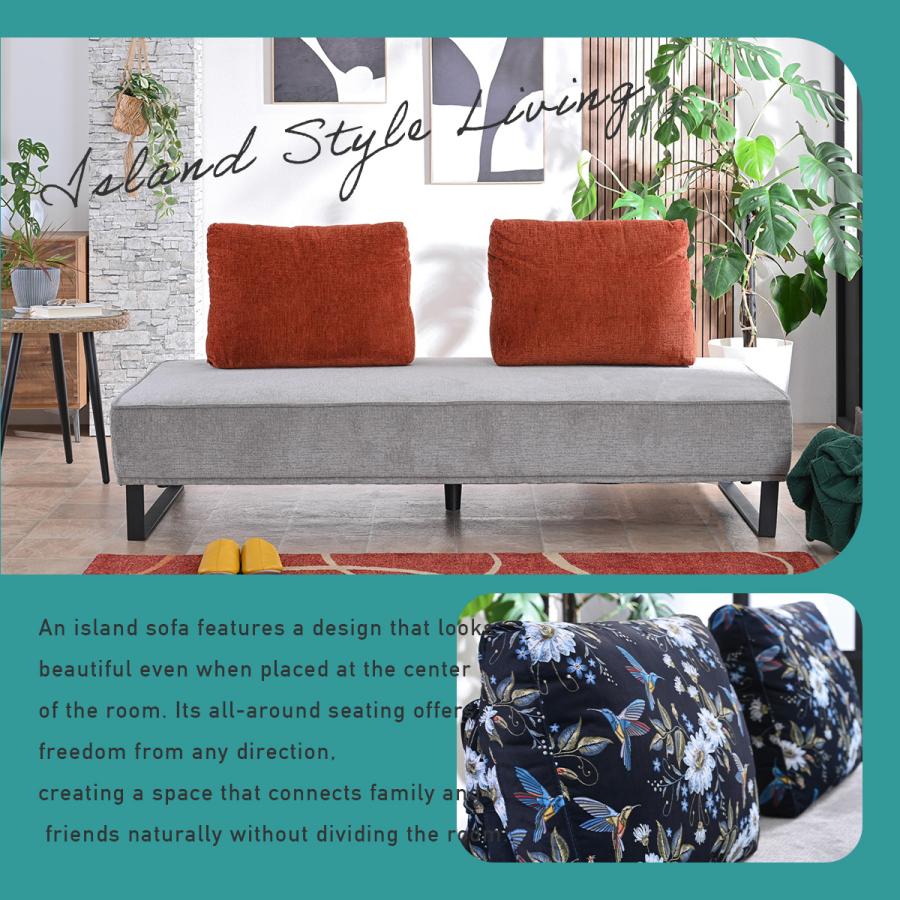 アイランドソファー ソファー ソファ 三人掛けソファー 二人掛けソファー 3P 2P 幅195cm アイランドソファ ローソファー 背クッション st32-9s 玄関渡し | ブランド登録なし | 18