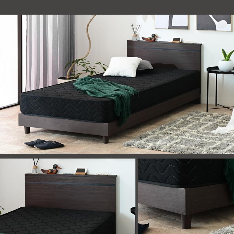 ベッド マットレス付き ダブル ロング ベッドフレーム マットレス