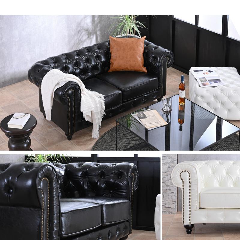 ソファ ソファー 2Pソファ チェスターフィールド おしゃれ