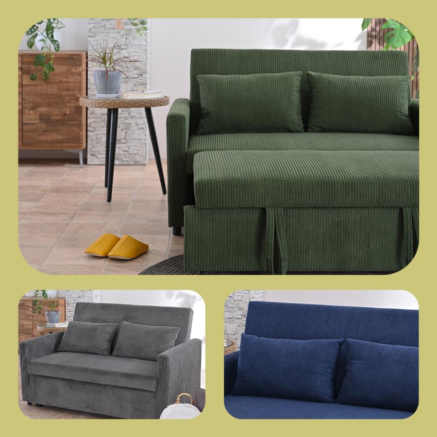 ソファベッド 3人掛け 2人掛け 3P 2P コーデュロイ カウチソファ