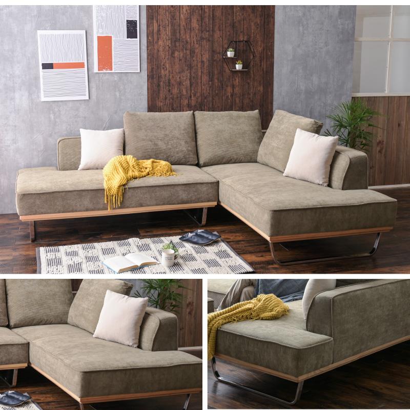 組立設置付 ソファ ソファー カウチ カウチソファ カウチソファー コーデュロイ ファブリック 3人掛けソファー 3P 大型 高級 北欧調 モダン 三人掛け | ブランド登録なし | 06