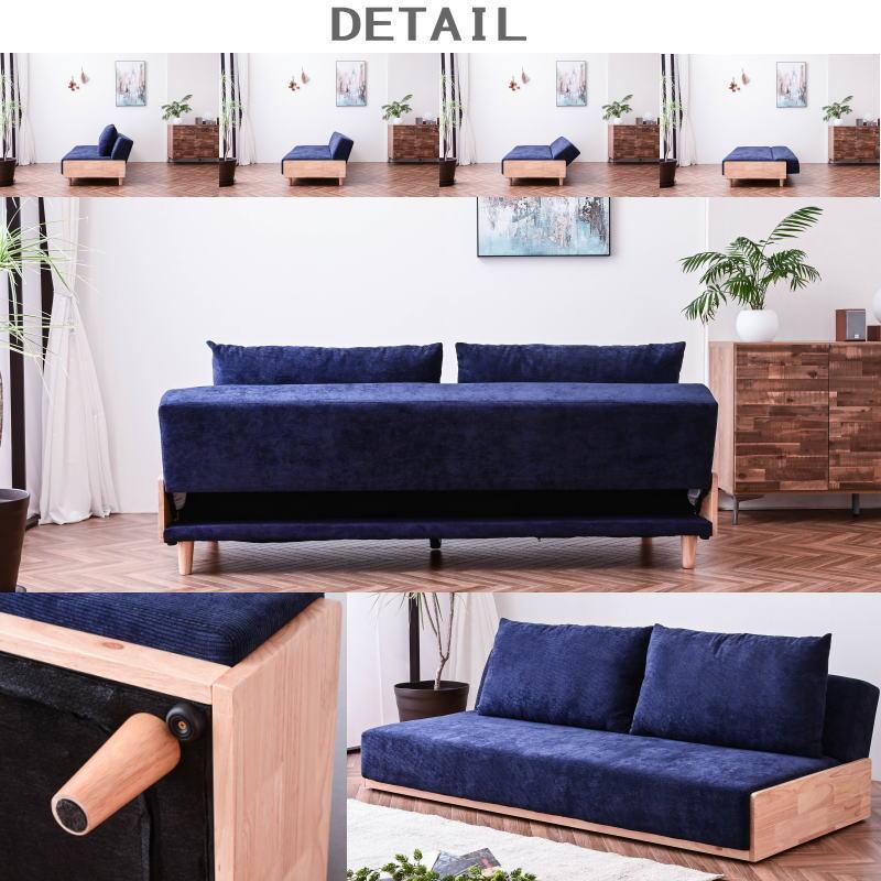 ソファ ソファー ソファベッド ソファーベッド ソファベット ソファーベット コーデュロイ 木製 木製フレーム 3P 北欧 ３人掛け ごろ寝ソファー | ブランド登録なし | 09