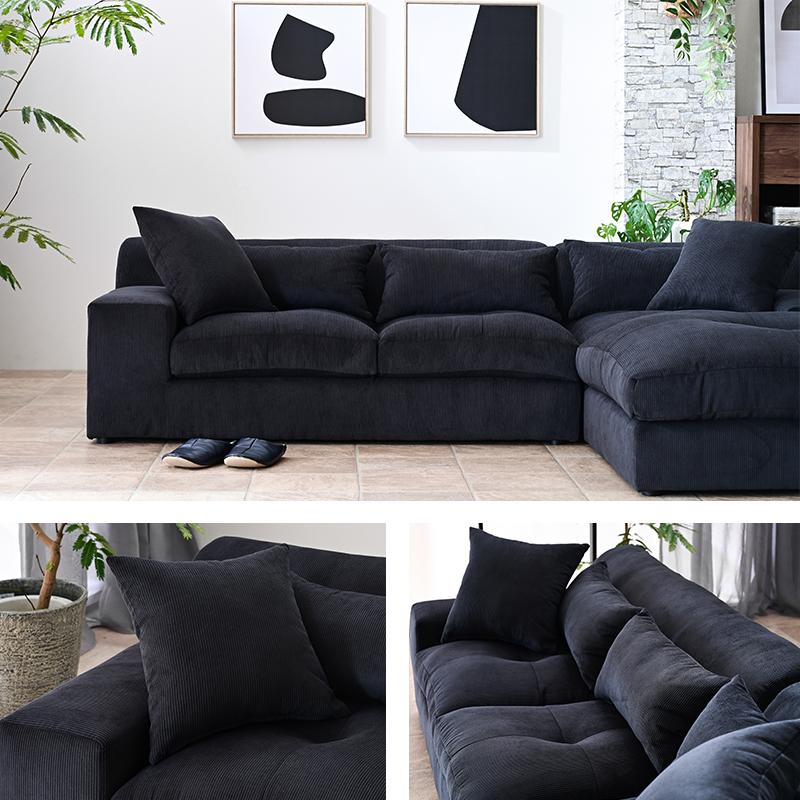 幅207cm コーデュロイ カウチ ソファ 3人掛け ソファー カウチソファ カウチソファー ロータイプ 3P ローソファ ファブリック L字 コーナー | ブランド登録なし | 16