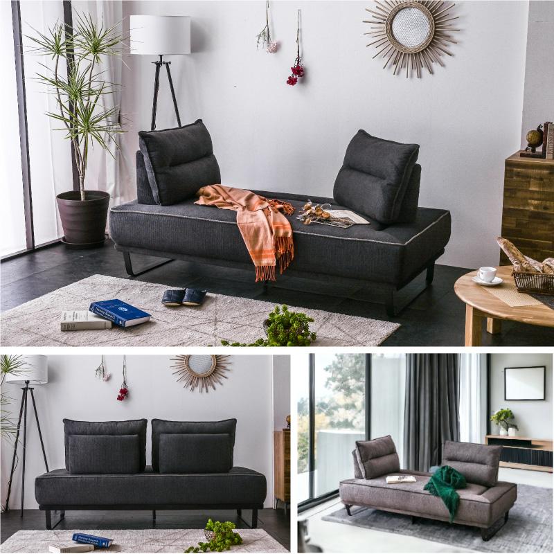 【組立設置便】アイランドソファ 背もたれクッション 可動式 自由自在 ファブリック 2Pソファー 2人掛け ソファー 2P 三人掛け ソファベット【st9-3o】 | ブランド登録なし | 08