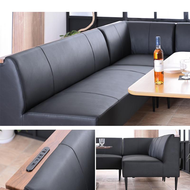 コーナーソファ L字ソファ LDソファ 左コーナー 右コーナー モダン シンプル 合皮 傷に強い 撥水 ブラック ホワイト USBポート付き コンセント付き 玄関渡し | ブランド登録なし | 04