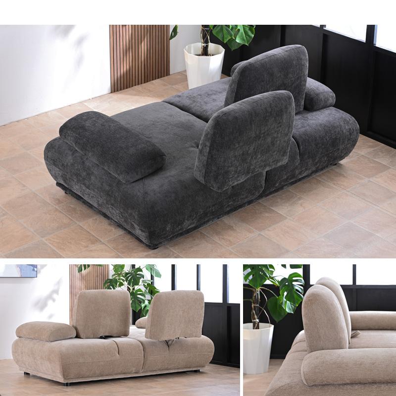 ソファ ソファー 背もたれ可動 2人掛け 2人用 3人 座面が広い あぐら ごろ寝 ローソファ アーム バックレスト 奥行広々 ゆったり座れる st91a 【玄関渡し】 | ブランド登録なし | 15