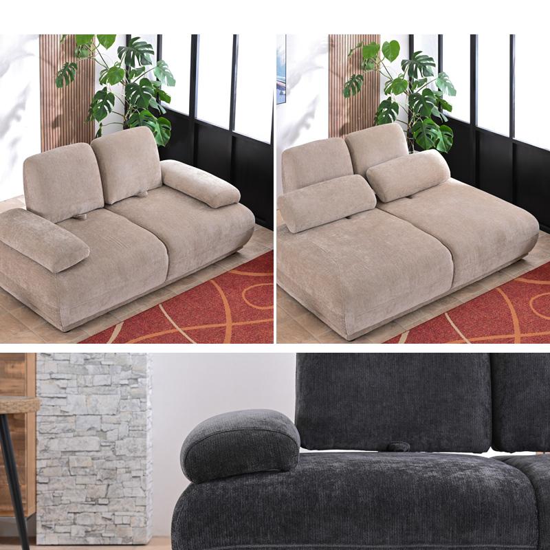 ソファ ソファー 背もたれ可動 2人掛け 2人用 3人 座面が広い あぐら ごろ寝 ローソファ アーム バックレスト 奥行広々 ゆったり座れる st91a 【玄関渡し】 | ブランド登録なし | 09