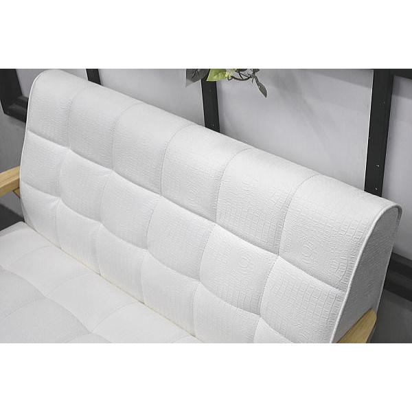 ソファ ソファー 2人掛け 木製 木製フレーム クロコダイル柄 カリモク調 2Pソファー 2人掛けソファー ソファ ホワイト 白 肘付き ミッドセンチュリー | ブランド登録なし | 02