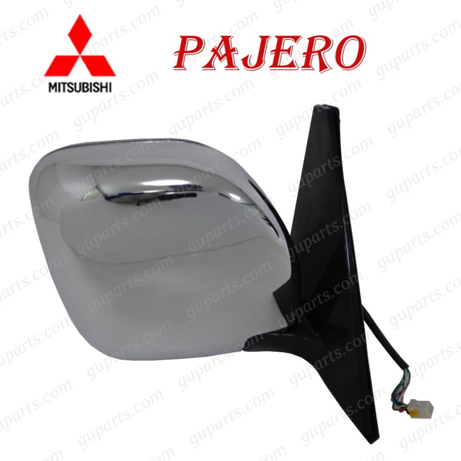 ミツビシ パジェロ V63W V65W V68W V73W V75W V77W V78W 右 ドア ミラー クローム メッキ H11/6〜 H18/10 左 ハンドル用
