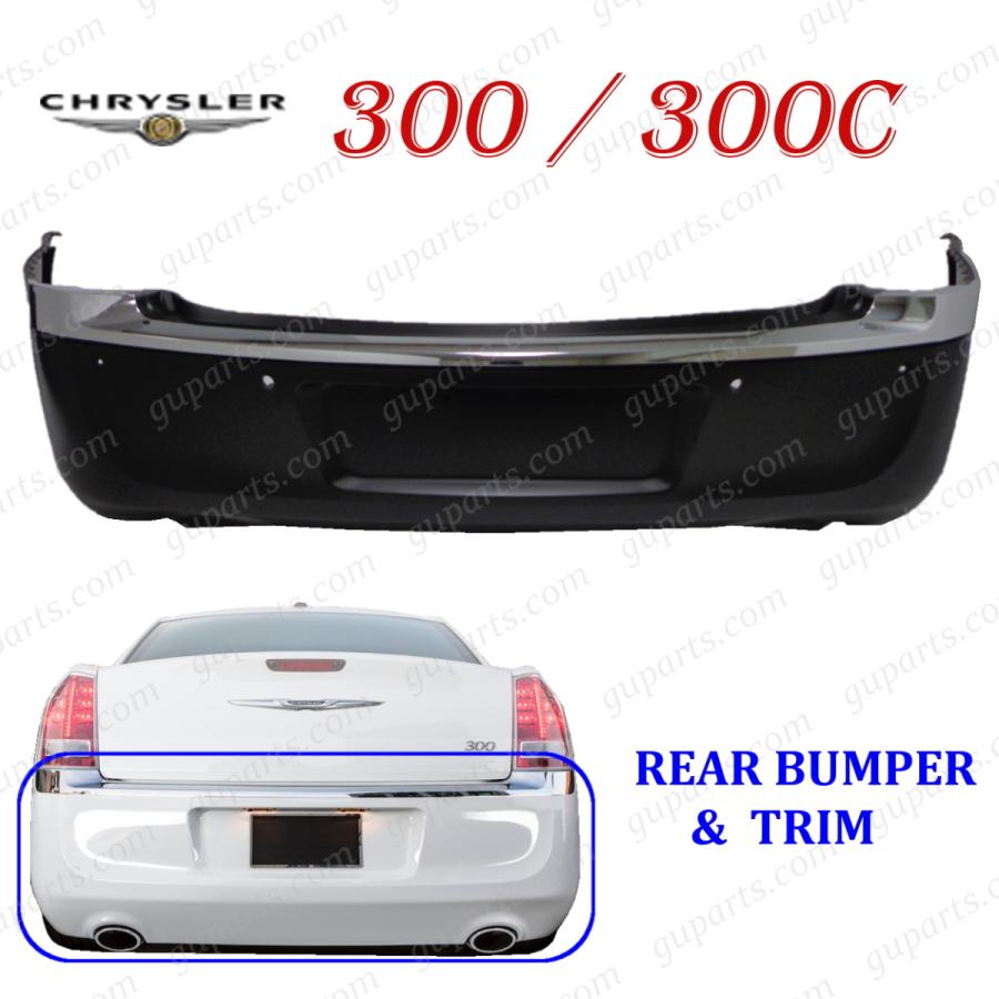 クライスラー 300 / 300C 2011〜2014 リア バンパー エアロ ボディ キット 穴有 クローム トリム 付