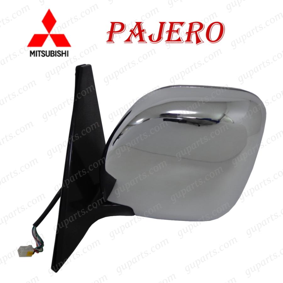 三菱 パジェロ V63W V65W V68W V73W V75W V77W V78W 左 ドア ミラー クローム メッキ H11/6〜 H18/10 左 ハンドル用