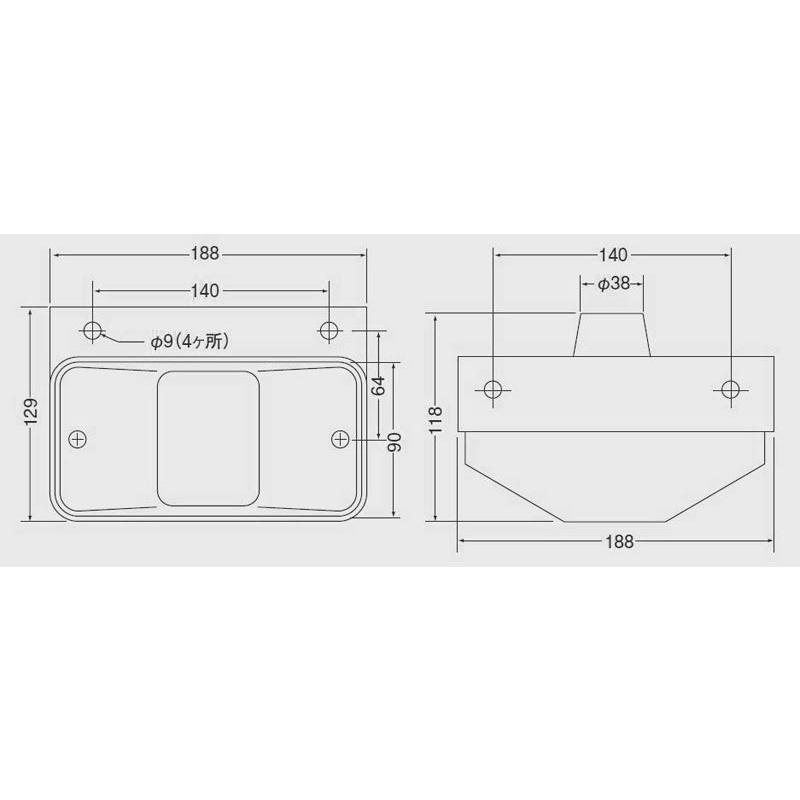 【27】小糸　トラック用 4t 10t ノーマルタイプ（助手席側）左 トラック用 中間サイドターンシグナルランプ KOITO 小糸 MSTL-24