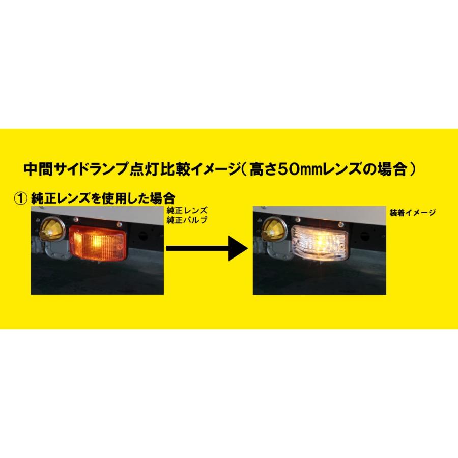 ジェットイノウエ トラック用 中間サイドランプウィンカークリアレンズ